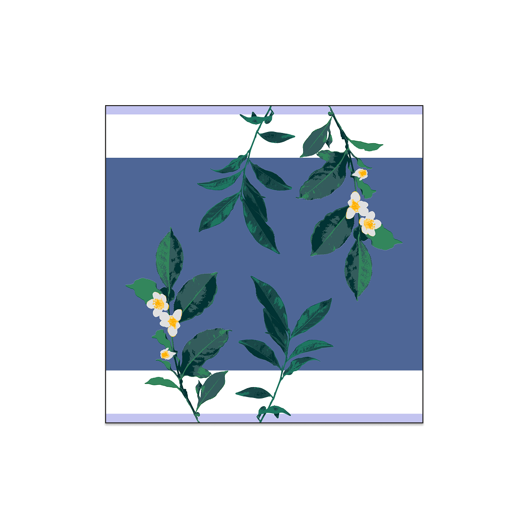 Camelia Hand-Block Printed Midi Modal-Linen-Silk Scarf