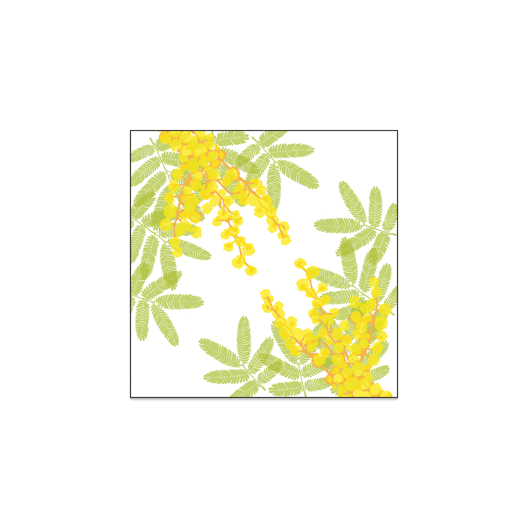 Mimosa Hand-Block Printed Mini Silk Twill Scarf