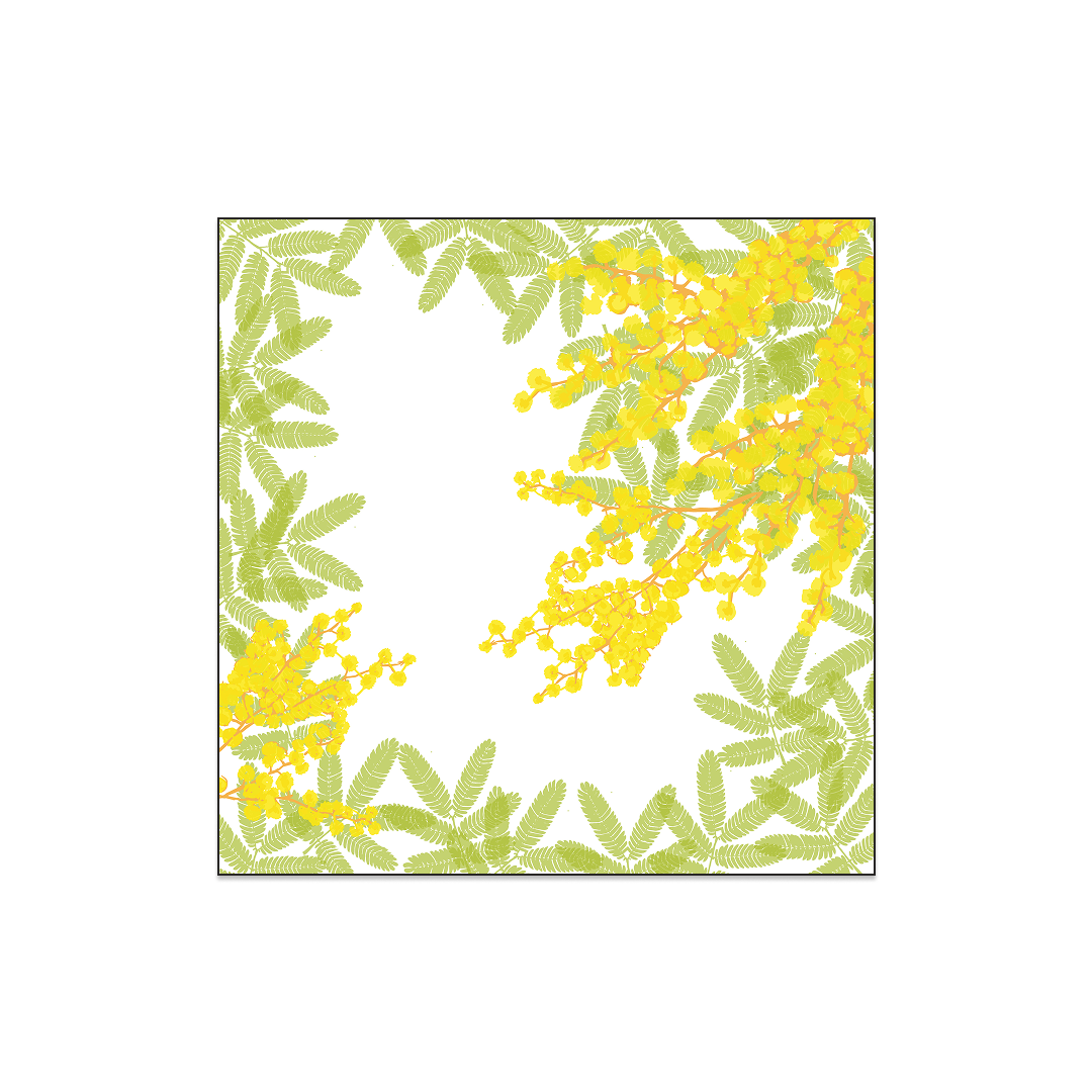 Mimosa Hand-Block Printed Midi Modal-Linen-Silk Scarf