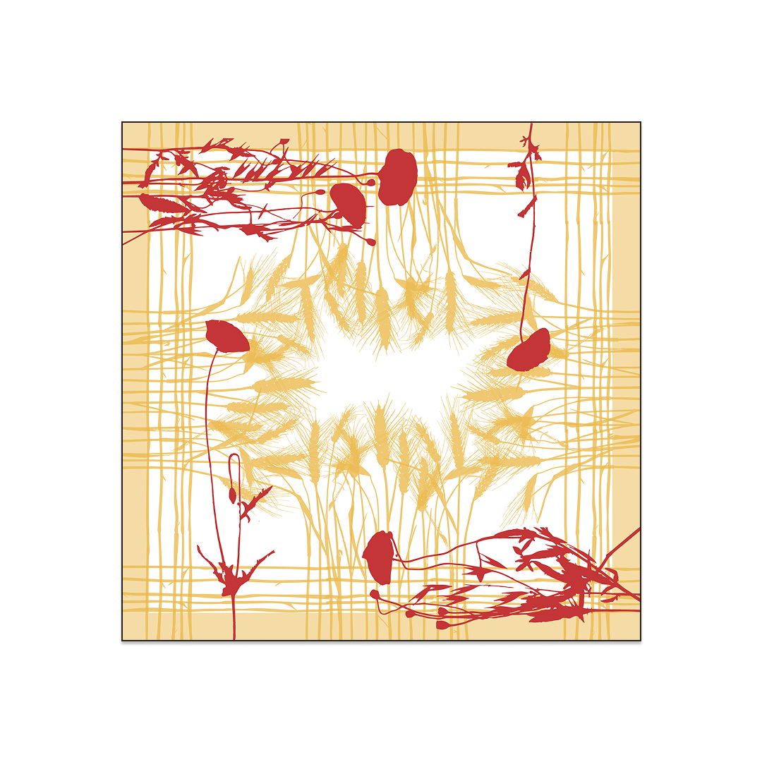 Grano Hand-Block Printed Classic Silk Twill Carré