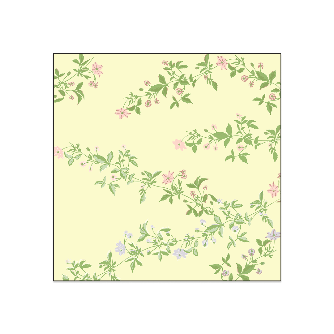 Caterina Hand-Block Printed Classic Silk Twill Carré