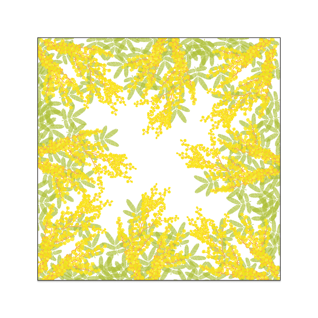 Mimosa Hand-Block Printed Oversized Modal-Linen-Silk Scarf