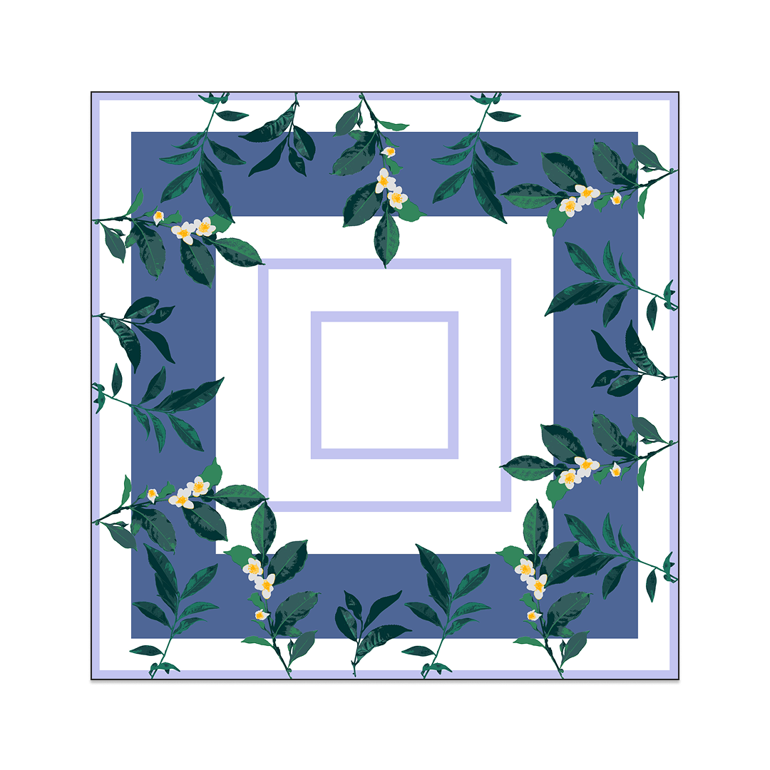 Camelia Hand-Block Printed Oversized Modal-Linen-Silk Scarf